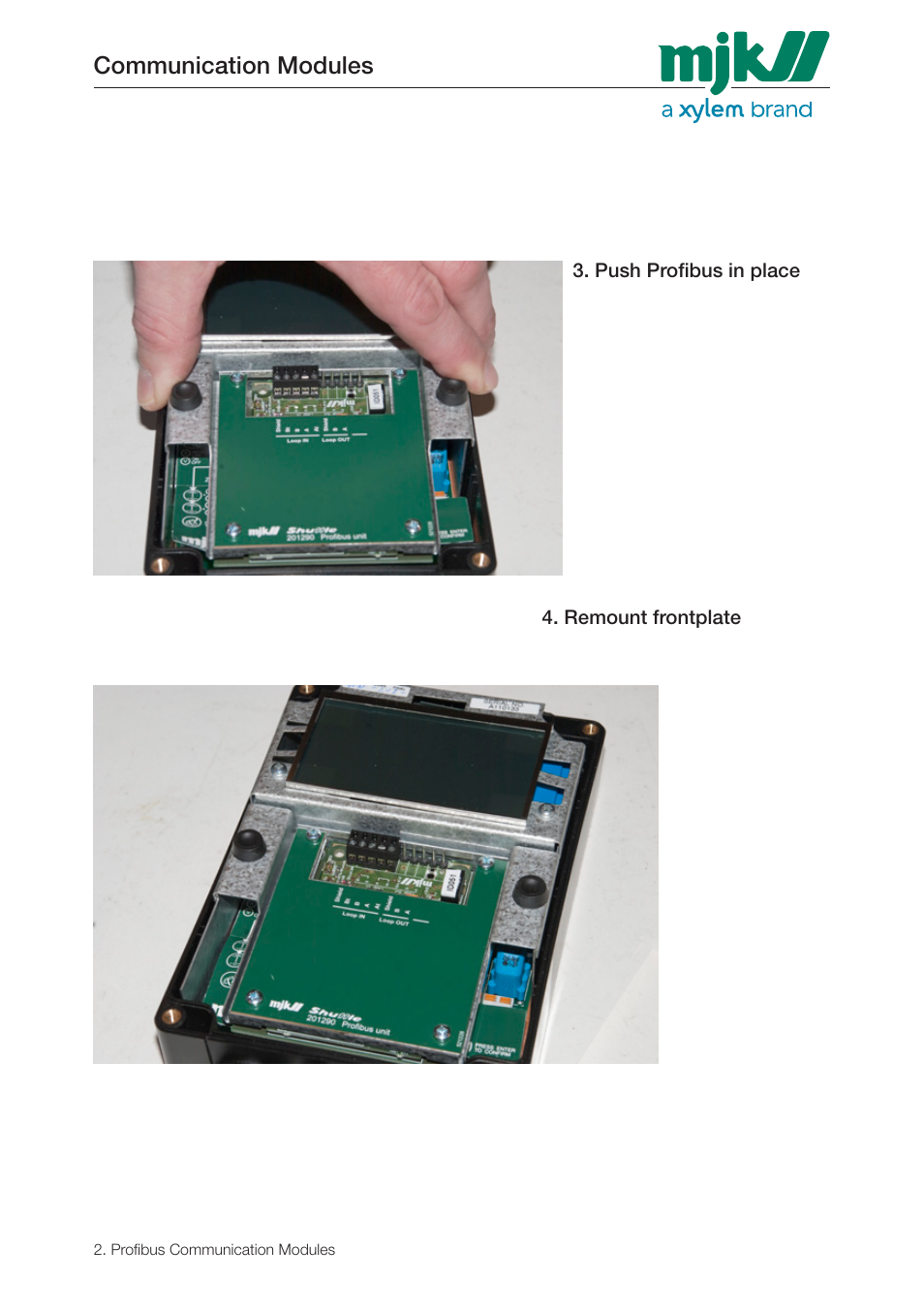 Communication modules | Xylem 205547 Profibus Communication Modules User Manual | Page 13 / 30