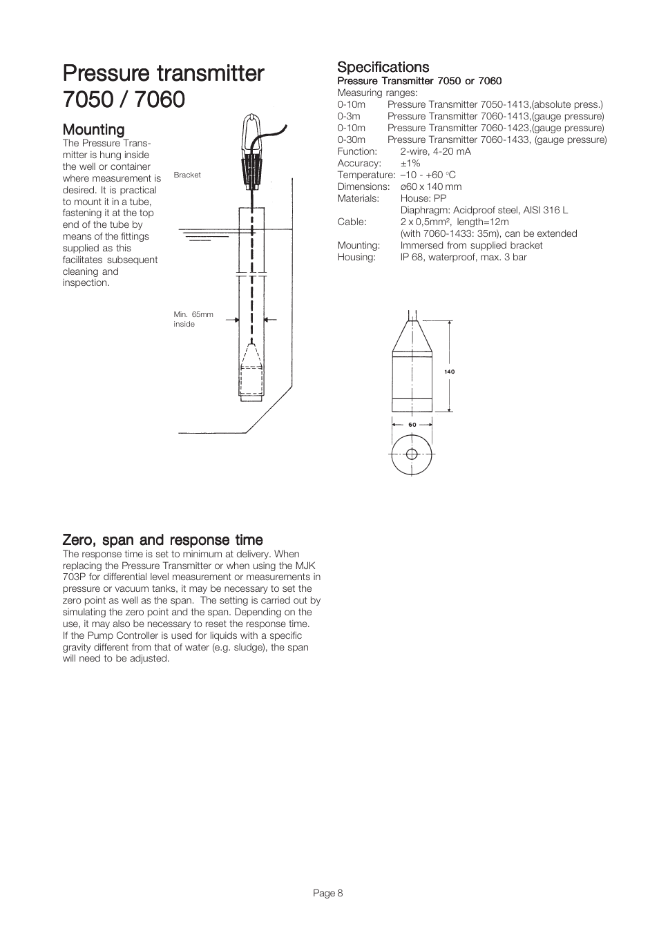 Xylem 703 PUMP CONTROLLER User Manual | Page 8 / 8