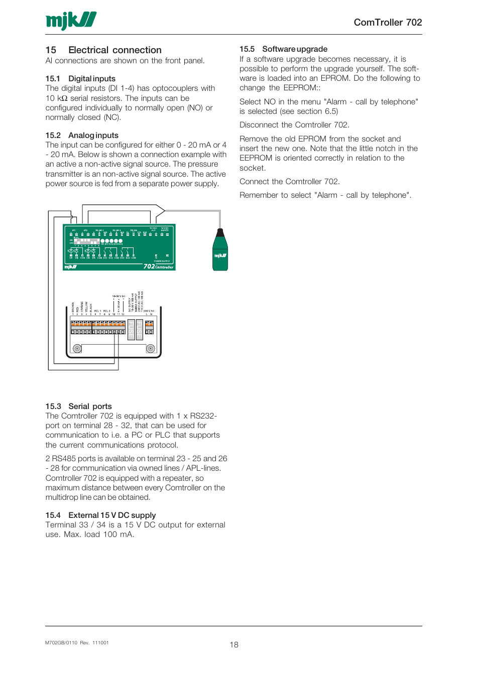 Xylem 702 MJK Comtroller User Manual | Page 18 / 22