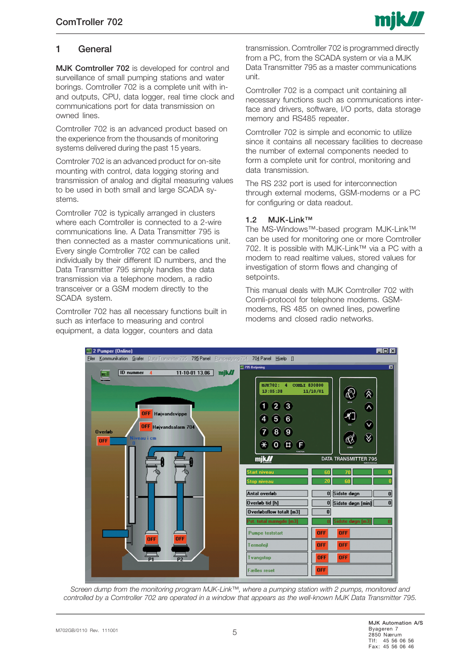 Comtroller 702 1 general | Xylem 702 MJK Comtroller User Manual | Page 5 / 22