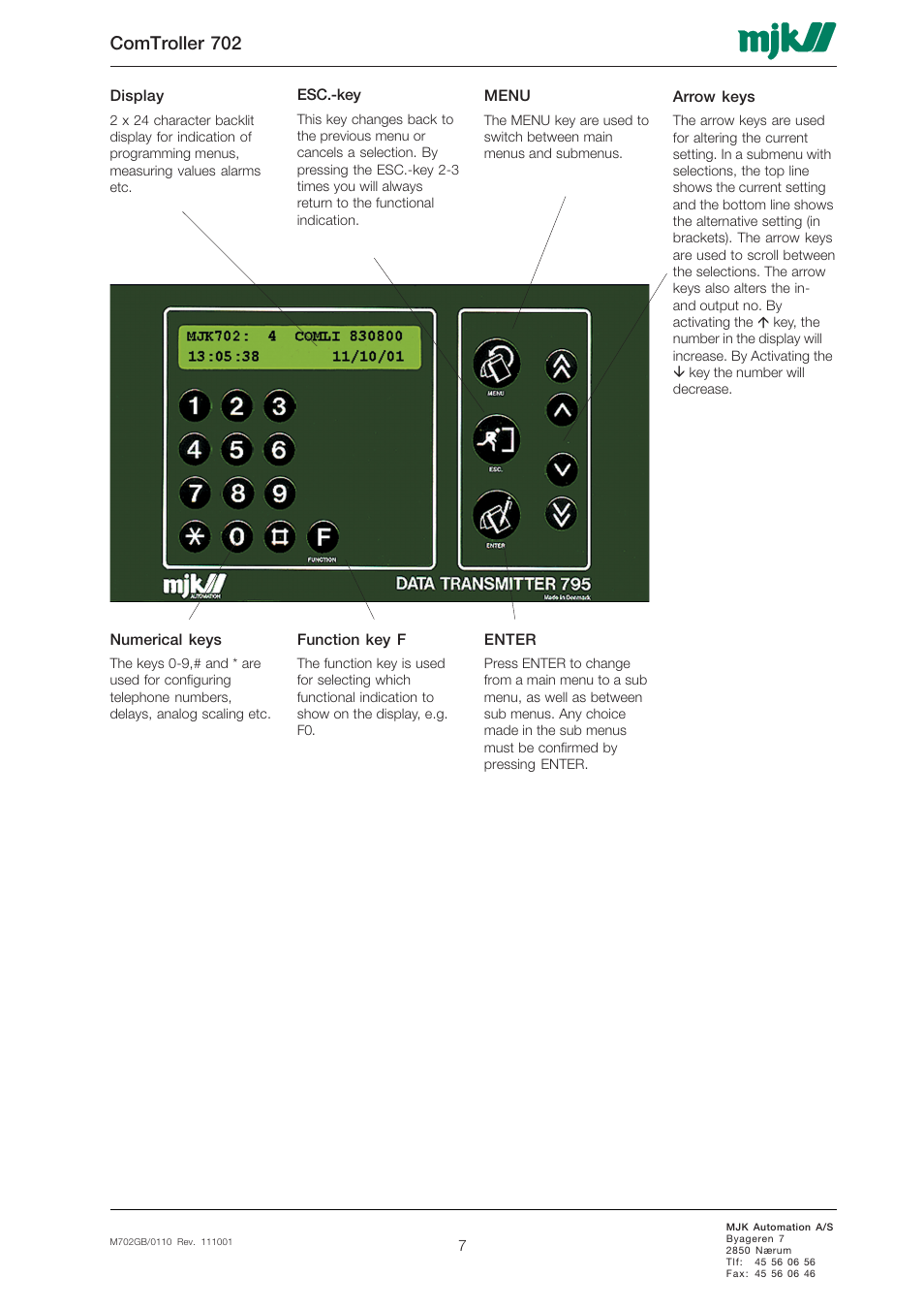 Comtroller 702 | Xylem 702 MJK Comtroller User Manual | Page 7 / 22