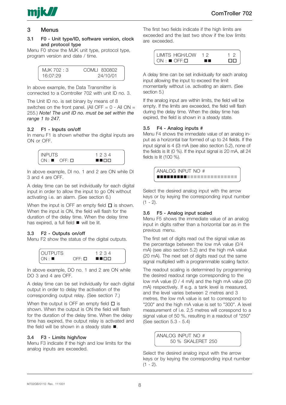 Xylem 702 MJK Comtroller User Manual | Page 8 / 22