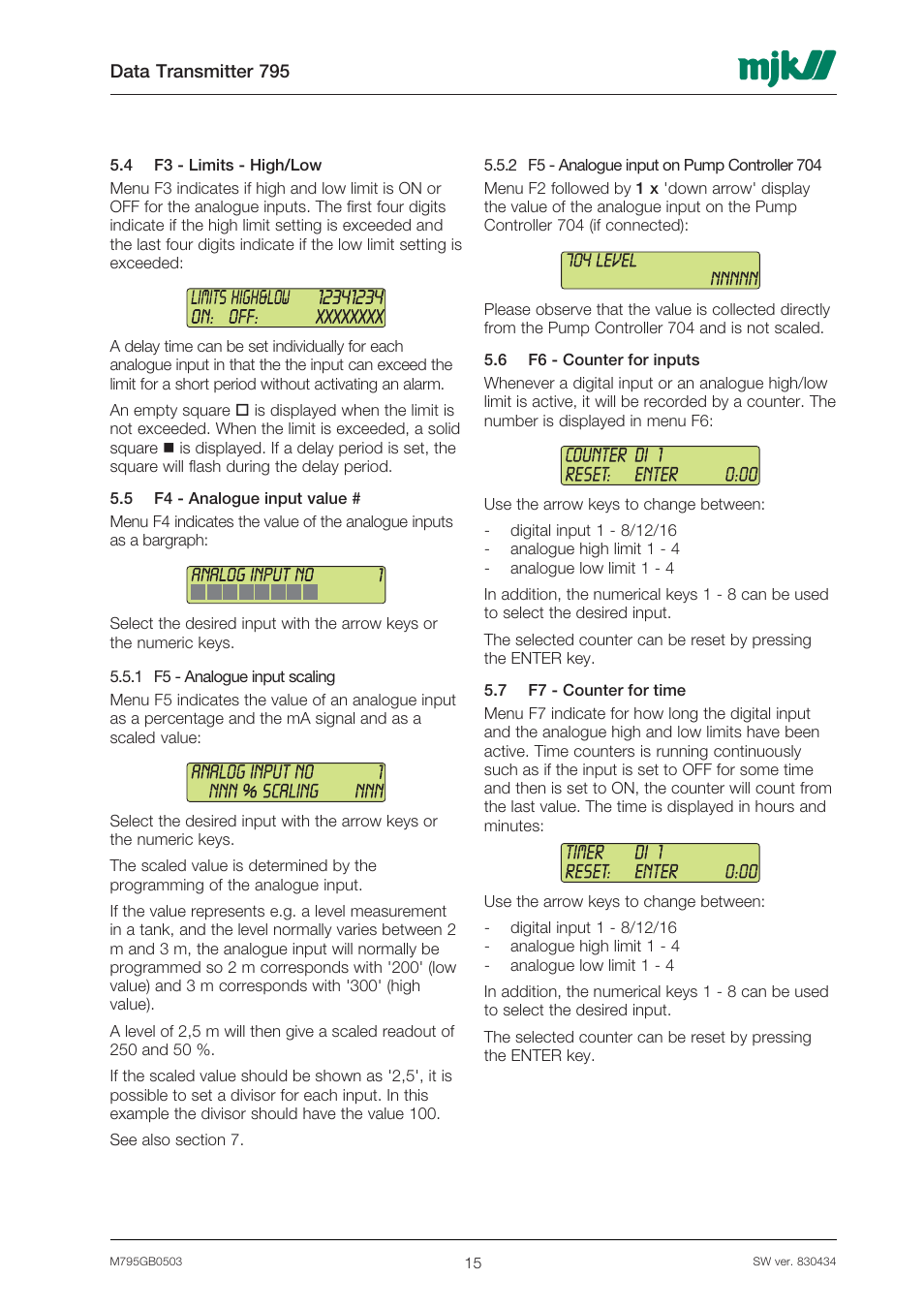 Xylem 795 MJK Data Transmitter User Manual | Page 15 / 54