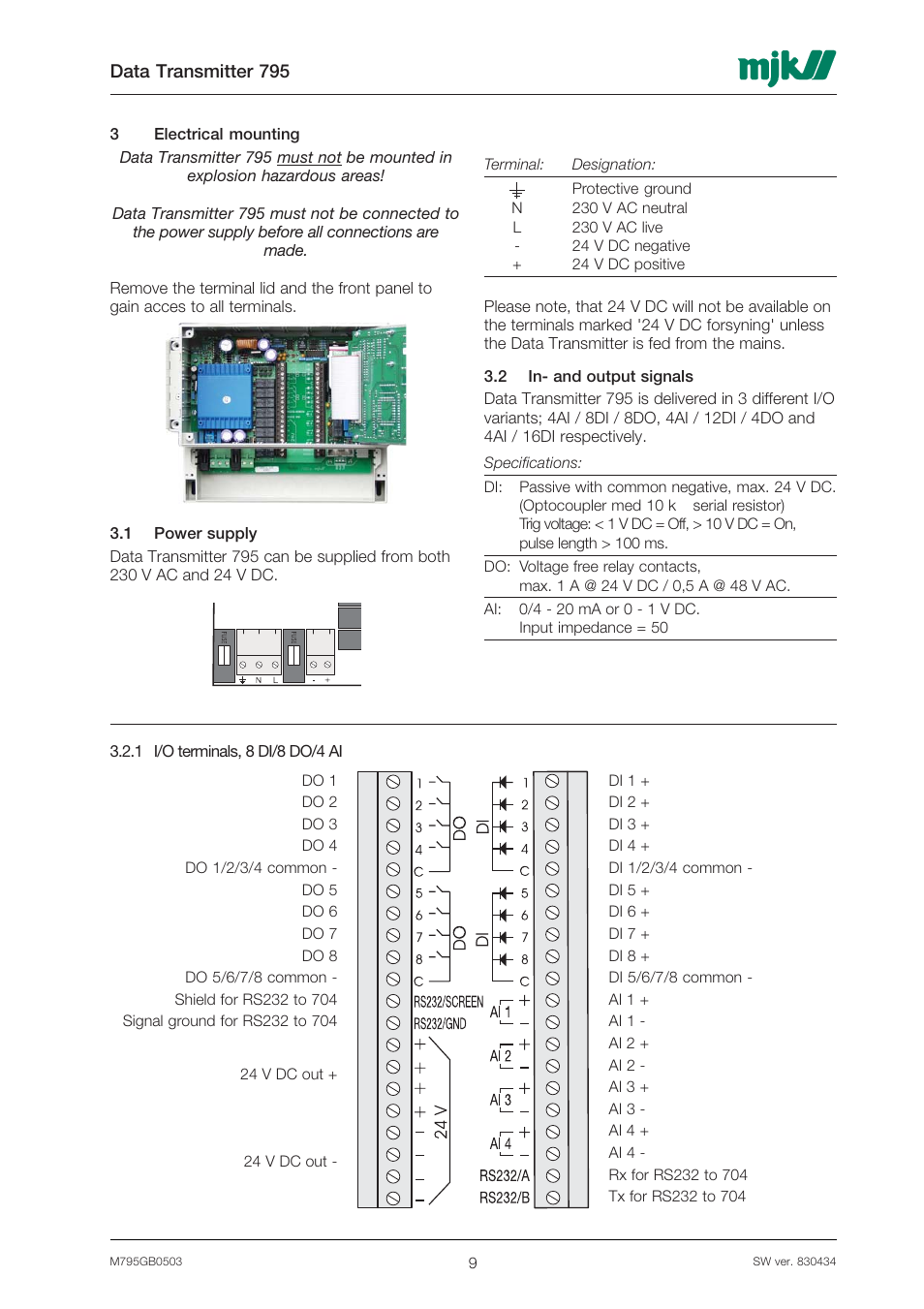 Xylem 795 MJK Data Transmitter User Manual | Page 9 / 54