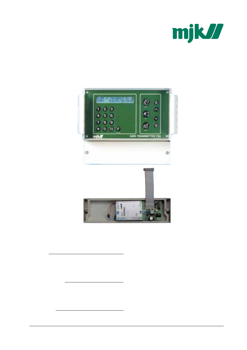 Xylem 795 II MJK Data Transmitter - GSM Modem User Manual | 2 pages