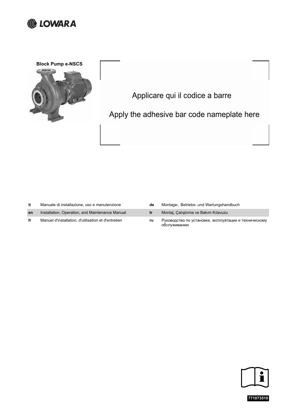 Xylem e-NSCS User Manual | 80 pages