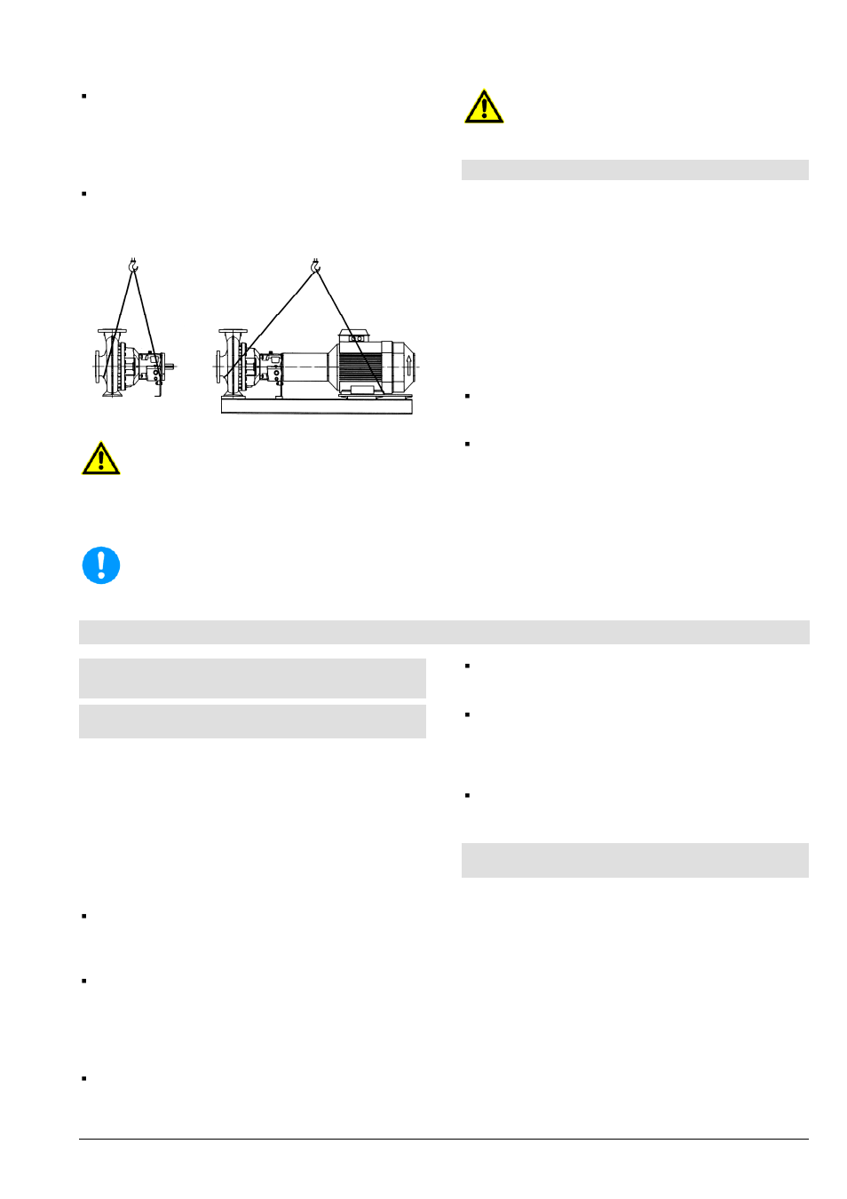 Baureihe l, ln, Aufstellung / einbau, Einbau-, betriebs- und wartungsanleitung | 2 zwischenlagerung / konservierung, 1 aufstellung der pumpe / des aggregates | Xylem LN User Manual | Page 13 / 72