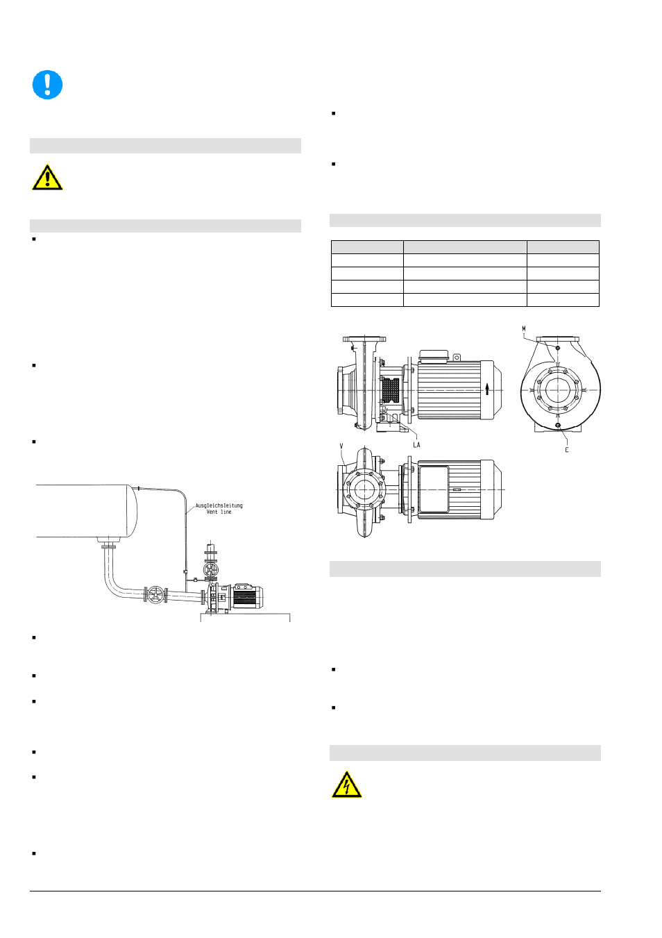 Model lm, lmn, 2 connection of piping to the pump, 3 drive | 4 electric connection | Xylem LMN User Manual | Page 48 / 68