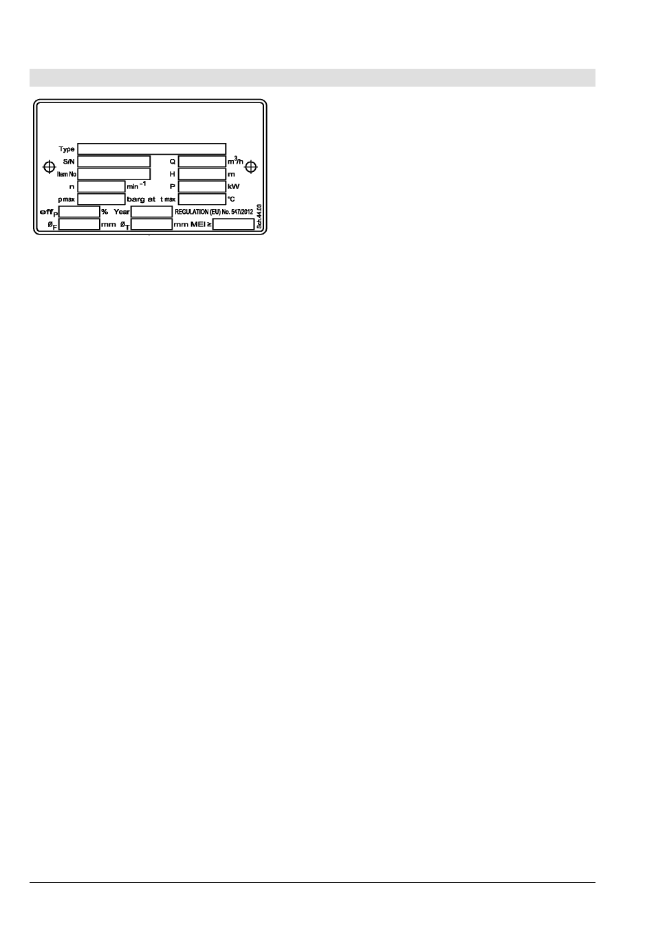 Baureihe lm, lmn, Leistungsschild, Einbau-, betriebs- und wartungsanleitung | Xylem LMN User Manual | Page 6 / 68