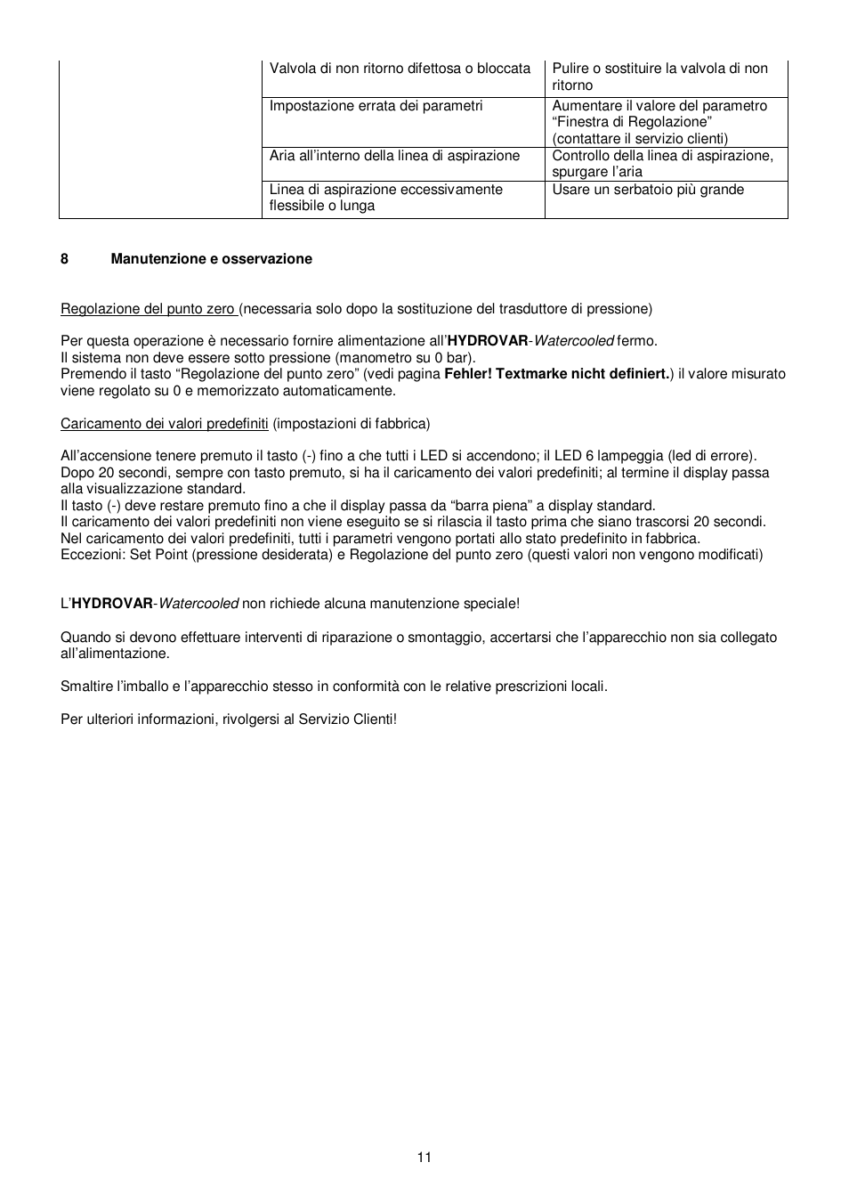 Xylem HYDROVAR WATERCOOLED User Manual | Page 11 / 68