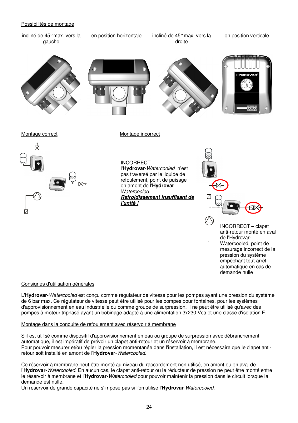 Xylem HYDROVAR WATERCOOLED User Manual | Page 24 / 68