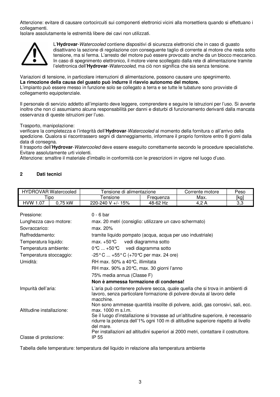 Xylem HYDROVAR WATERCOOLED User Manual | Page 3 / 68