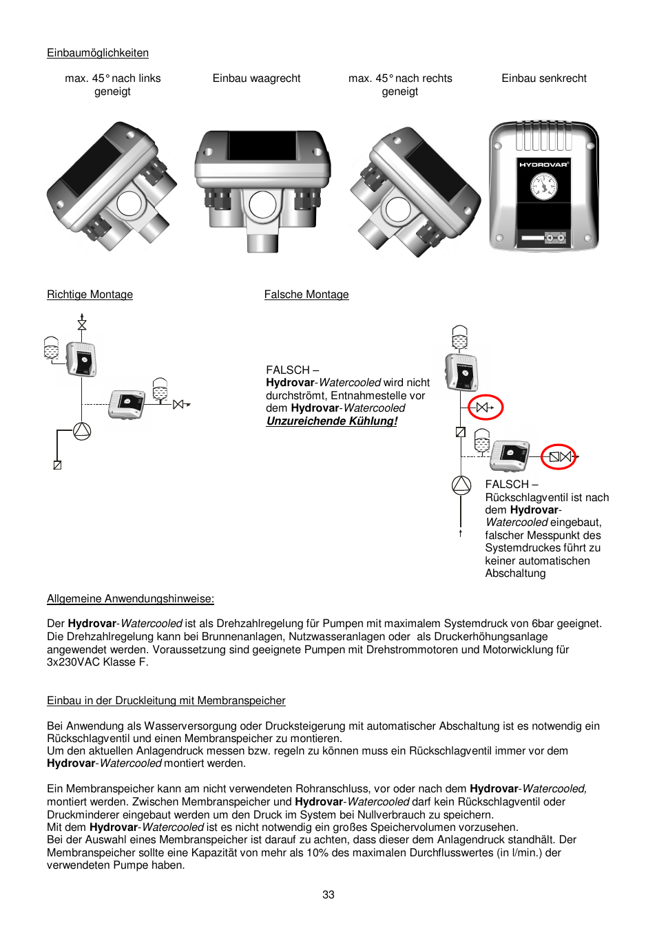Xylem HYDROVAR WATERCOOLED User Manual | Page 33 / 68