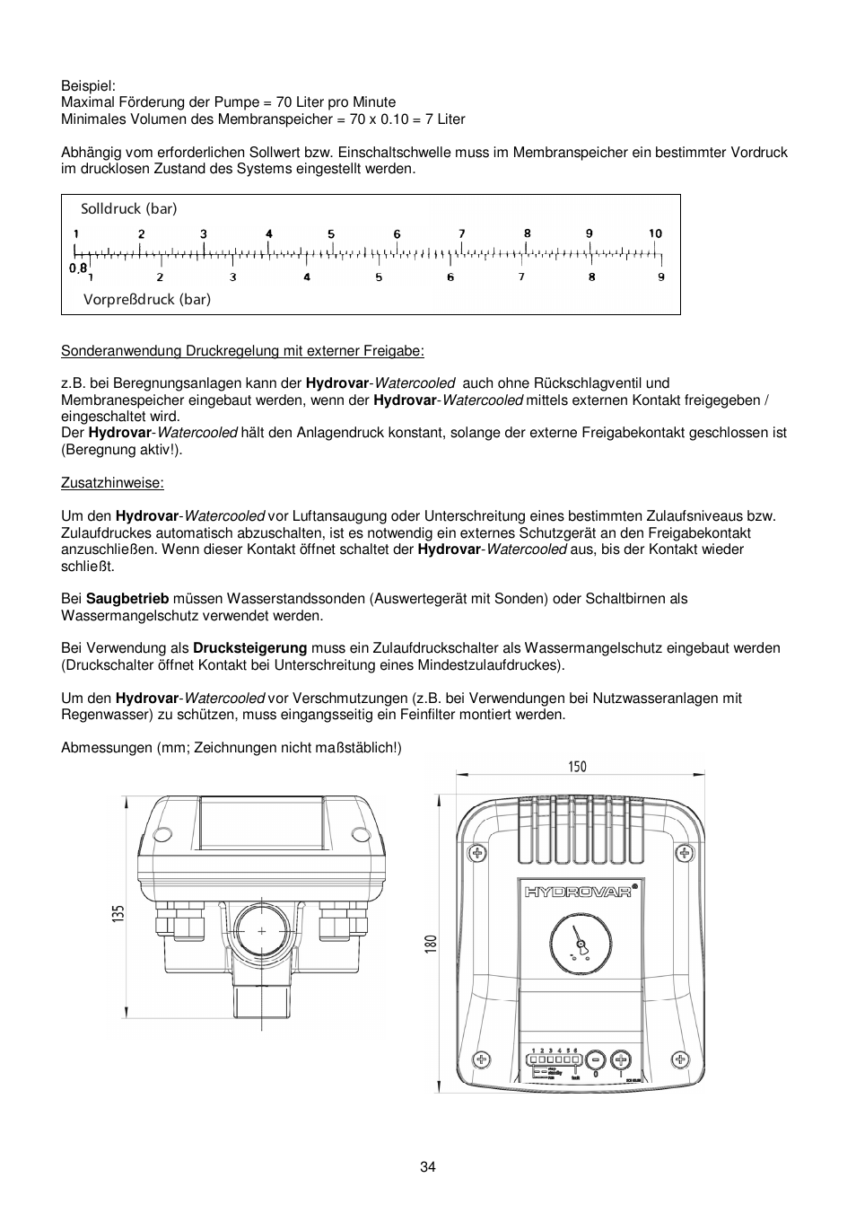 Xylem HYDROVAR WATERCOOLED User Manual | Page 34 / 68