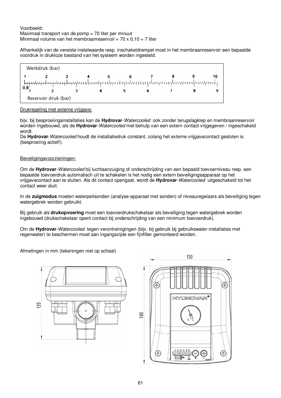 Xylem HYDROVAR WATERCOOLED User Manual | Page 61 / 68