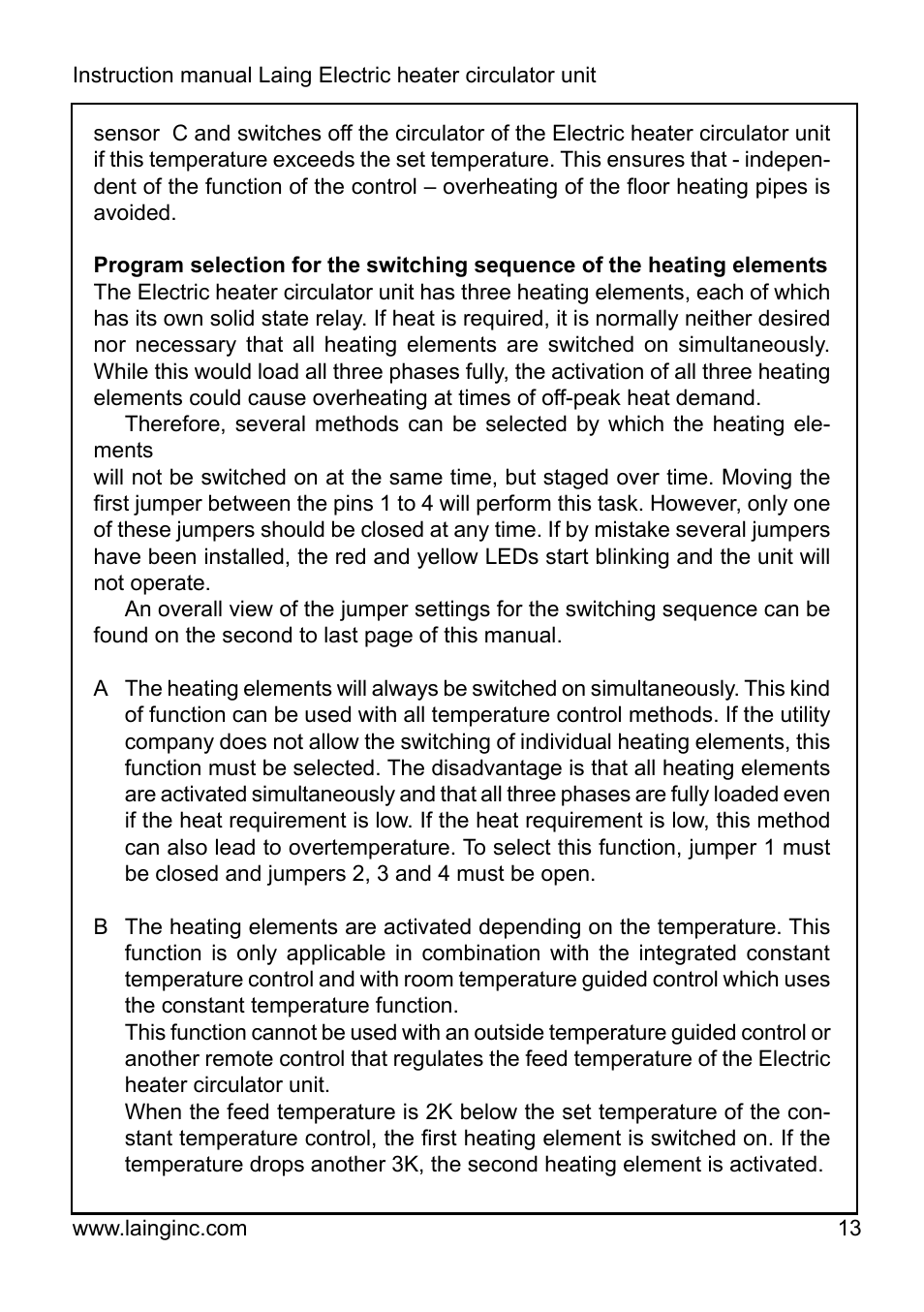 Xylem EPR IM Electric heater-circulator unit EPR (obsolete) User Manual | Page 13 / 36