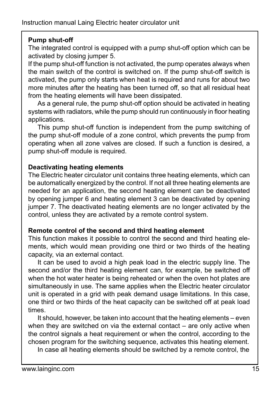 Xylem EPR IM Electric heater-circulator unit EPR (obsolete) User Manual | Page 15 / 36