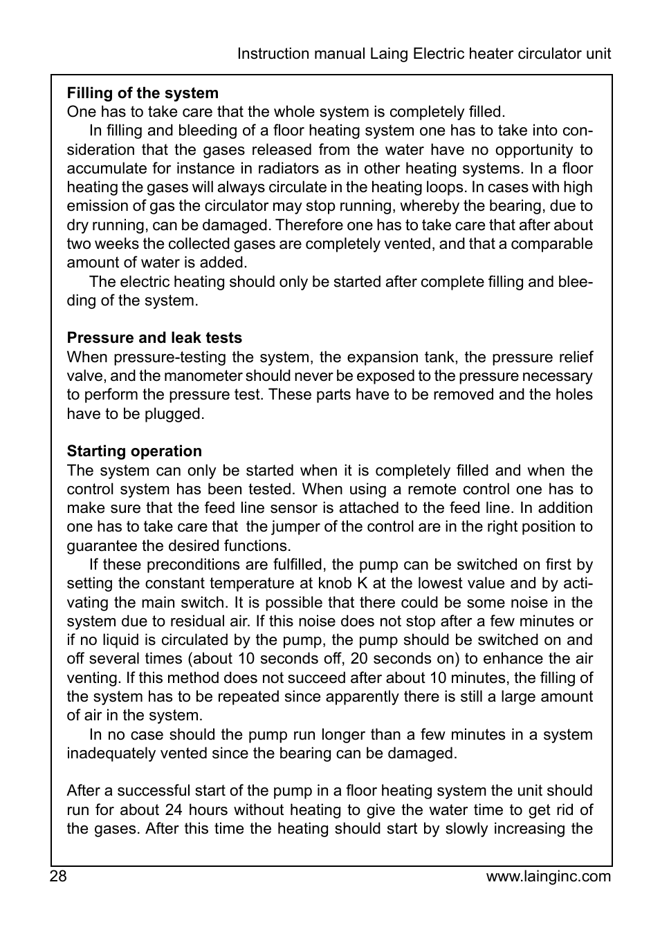 Xylem EPR IM Electric heater-circulator unit EPR (obsolete) User Manual | Page 28 / 36