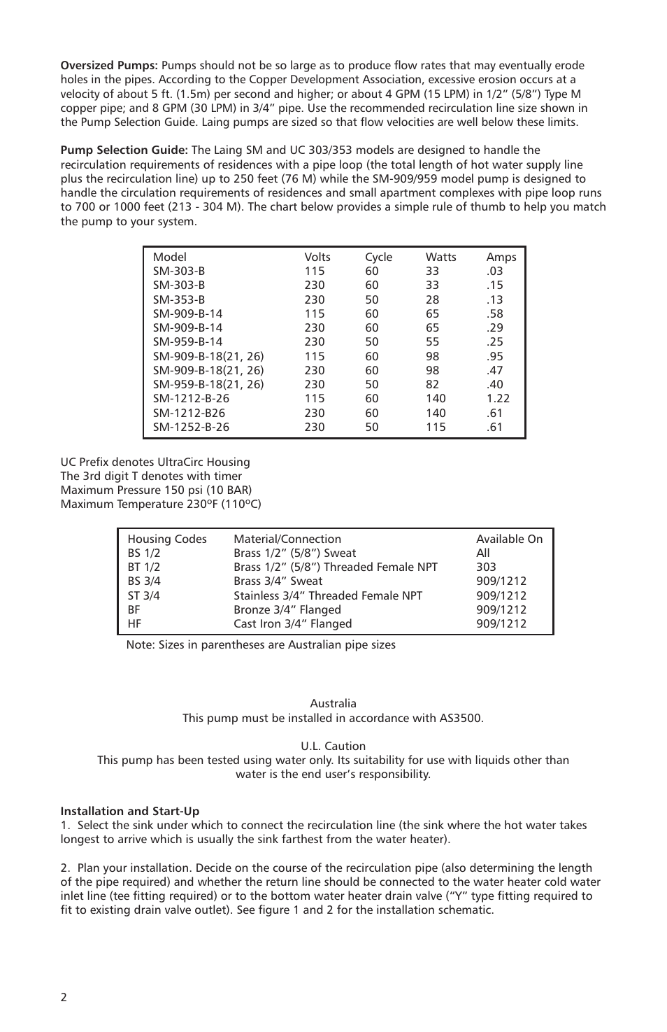 Xylem IM 16 Seal-less Centrifugal Canned Motor Pumps For Instant Hot Water Recirculating System (obsolete) User Manual | Page 2 / 8