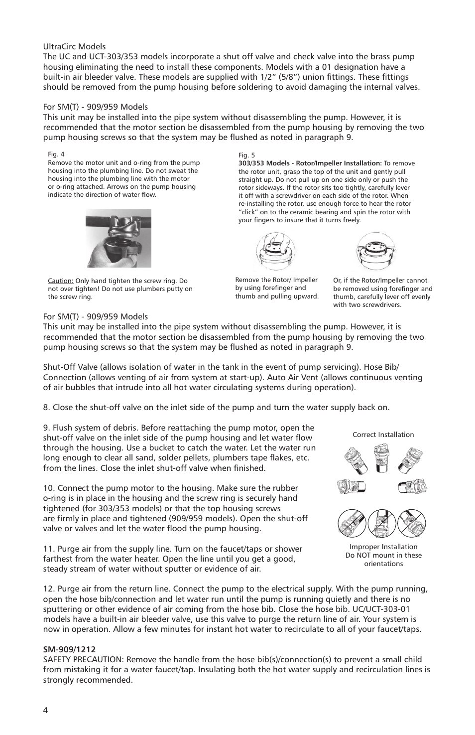 Xylem IM 16 Seal-less Centrifugal Canned Motor Pumps For Instant Hot Water Recirculating System (obsolete) User Manual | Page 4 / 8