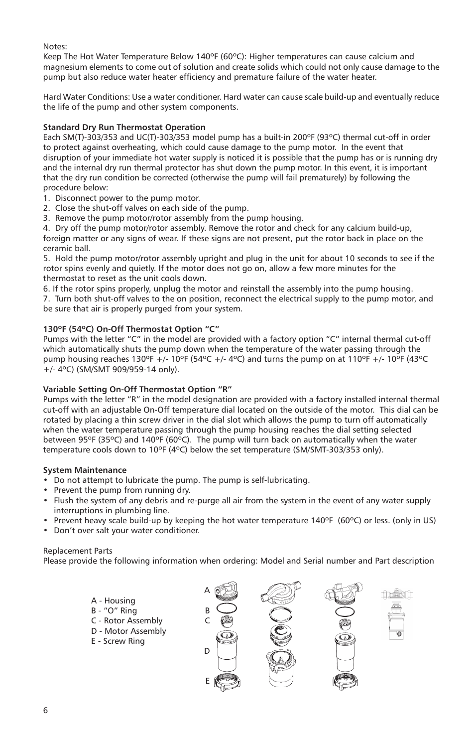 Xylem IM 16 Seal-less Centrifugal Canned Motor Pumps For Instant Hot Water Recirculating System (obsolete) User Manual | Page 6 / 8