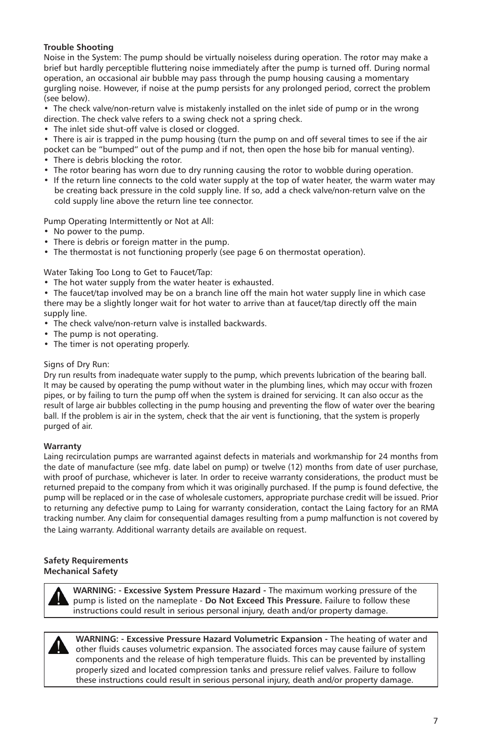 Xylem IM 16 Seal-less Centrifugal Canned Motor Pumps For Instant Hot Water Recirculating System (obsolete) User Manual | Page 7 / 8