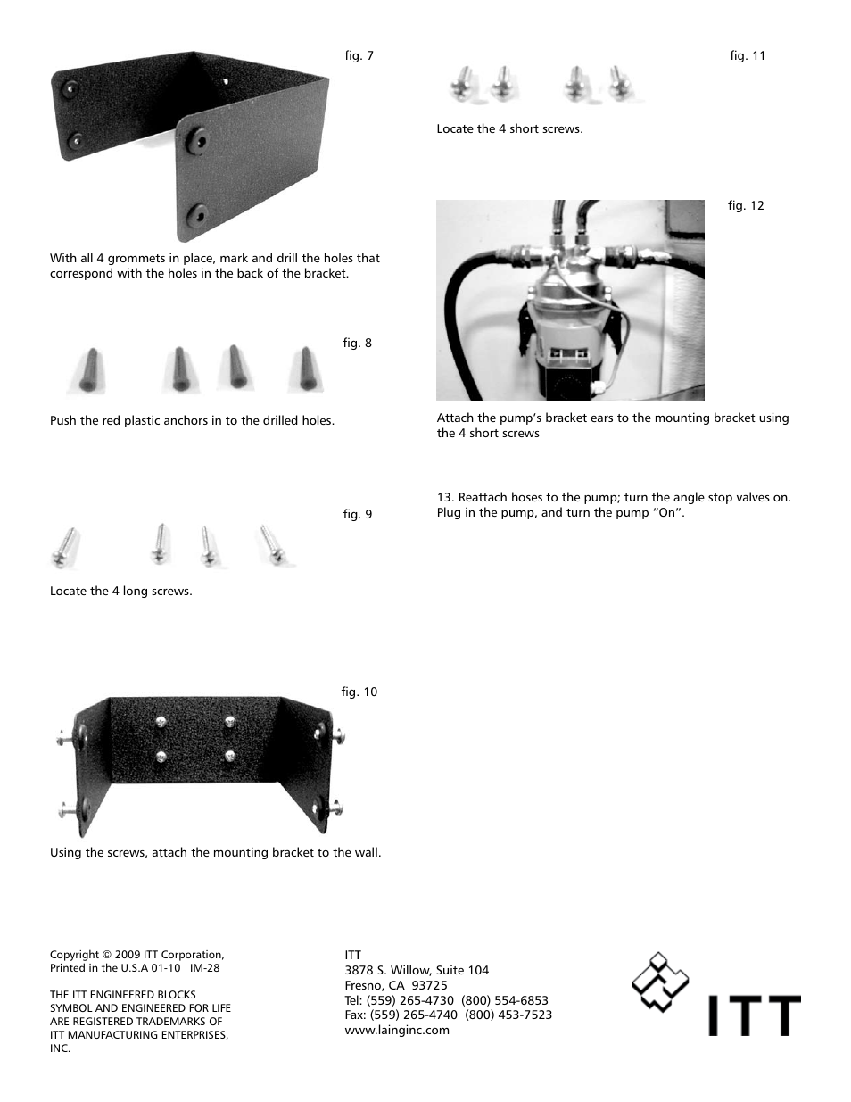 Xylem IM 28 ACT 909 Tankless Mounting Bracket Instructions (obsolete) User Manual | Page 2 / 2