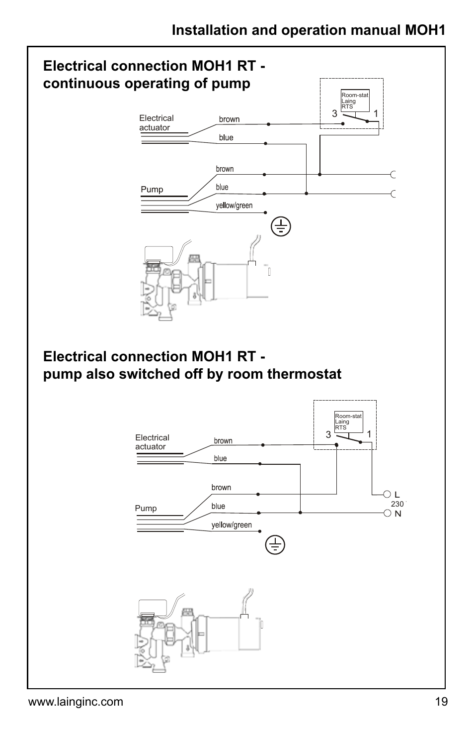 Installation and operation manual moh1 | Xylem MOH1 Single or dual zone mixing module (obsolete) User Manual | Page 19 / 24