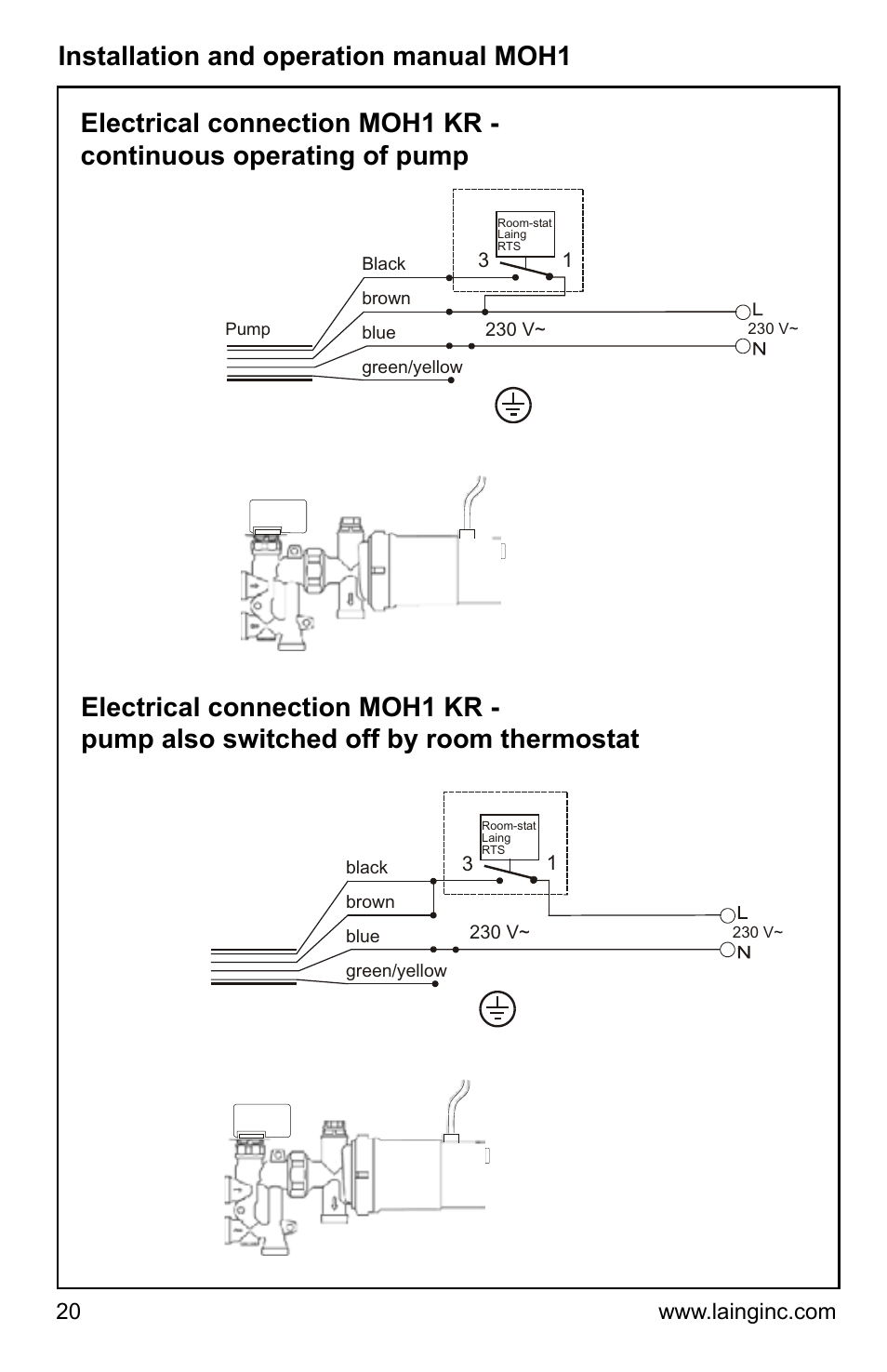 Installation and operation manual moh1 | Xylem MOH1 Single or dual zone mixing module (obsolete) User Manual | Page 20 / 24