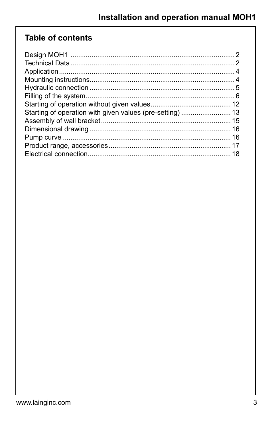 Xylem MOH1 Single or dual zone mixing module (obsolete) User Manual | Page 3 / 24