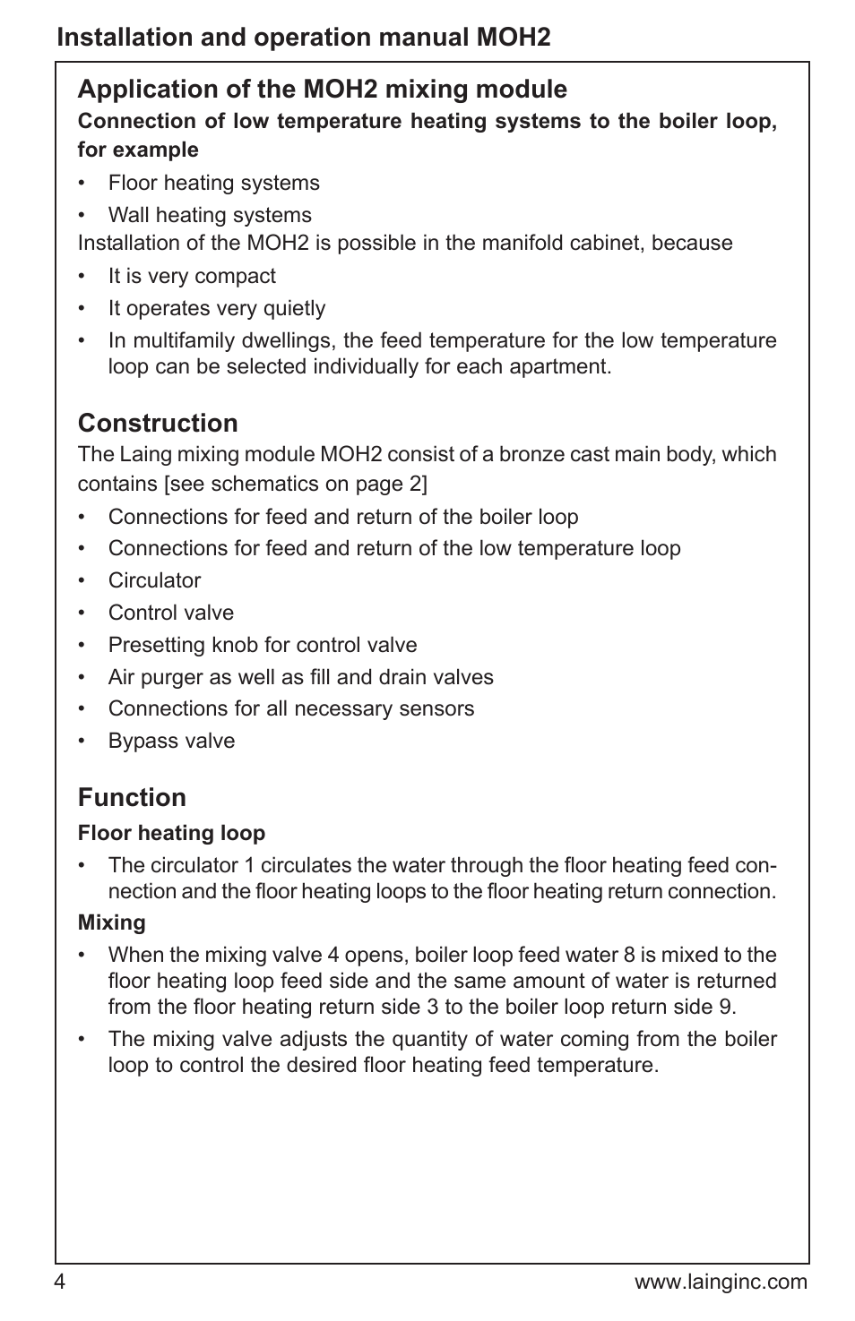 Xylem MOH2 Multi zone mixing module (obsolete) User Manual | Page 4 / 22