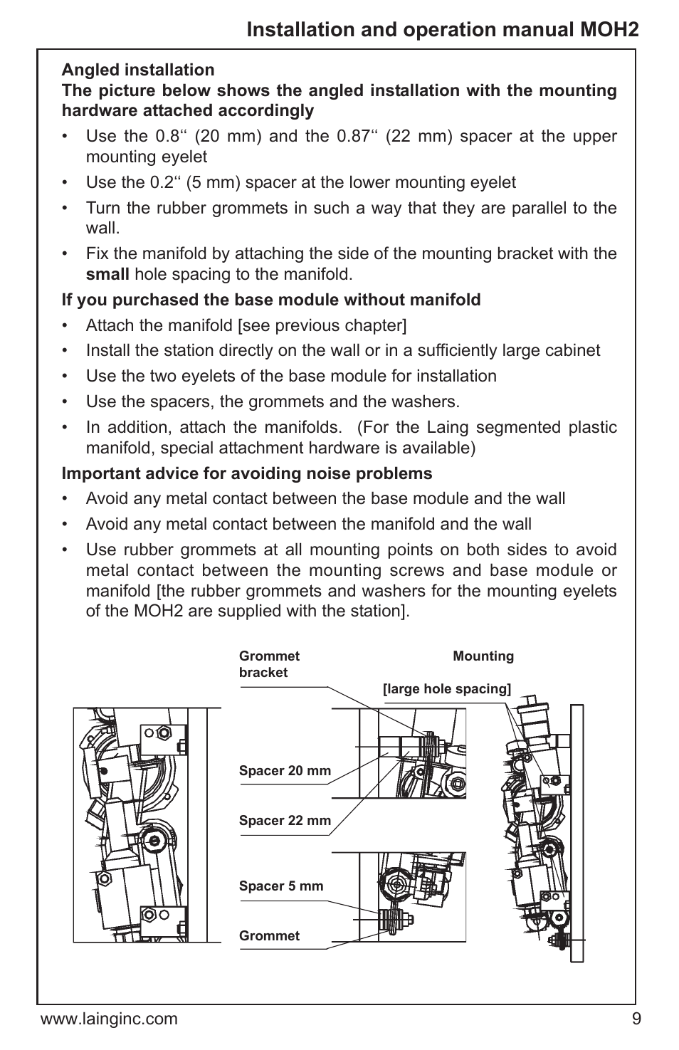 Installation and operation manual moh2 | Xylem MOH2 Multi zone mixing module (obsolete) User Manual | Page 9 / 22