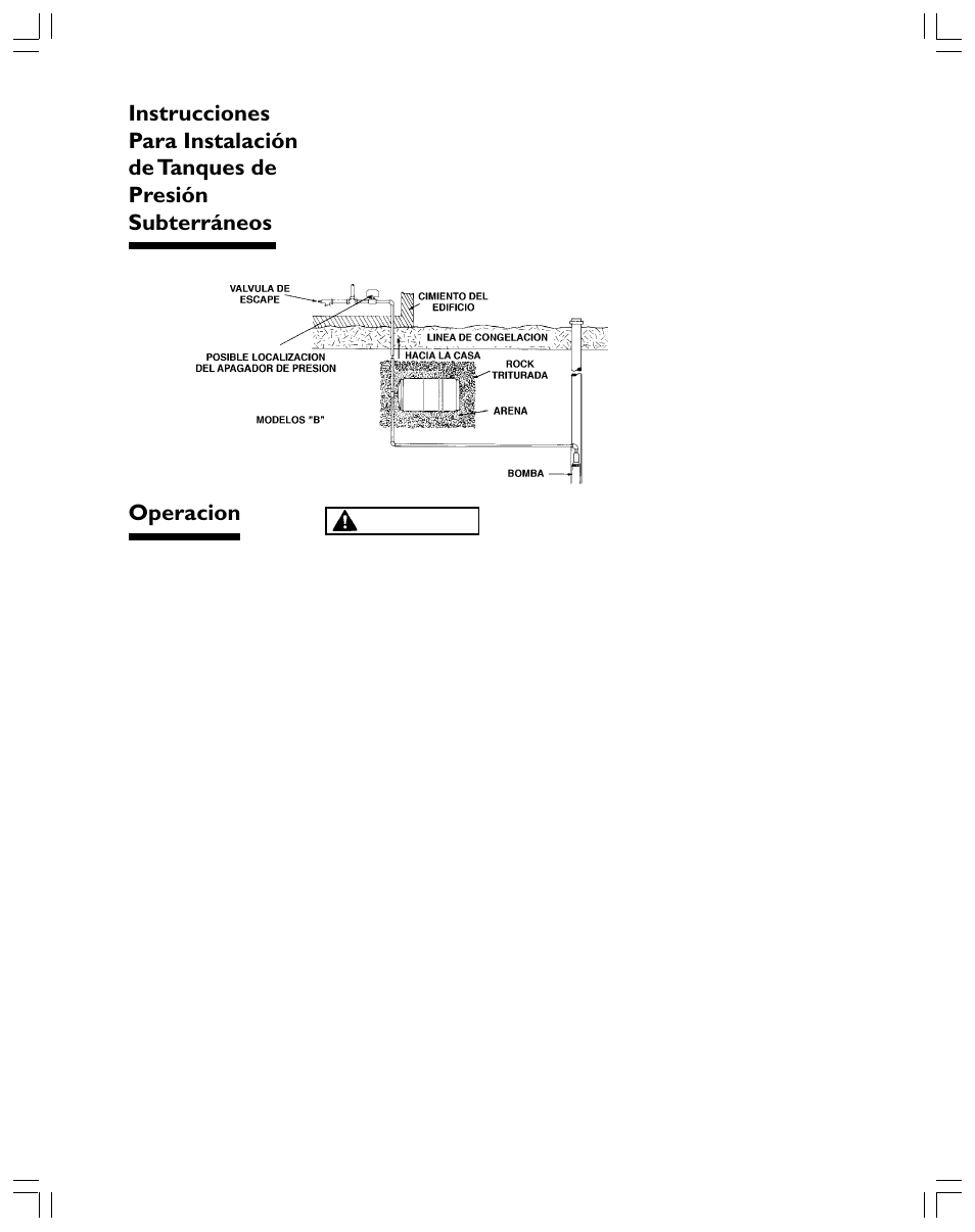 Operacion | Xylem RJ Enduro Tank IOM 3 languages Tri-lingual User Manual | Page 14 / 20