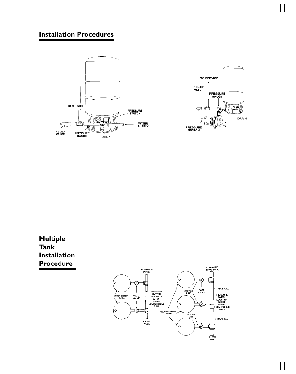 Installation procedures, Multiple tank installation procedure | Xylem RJ Enduro Tank IOM 3 languages Tri-lingual User Manual | Page 4 / 20