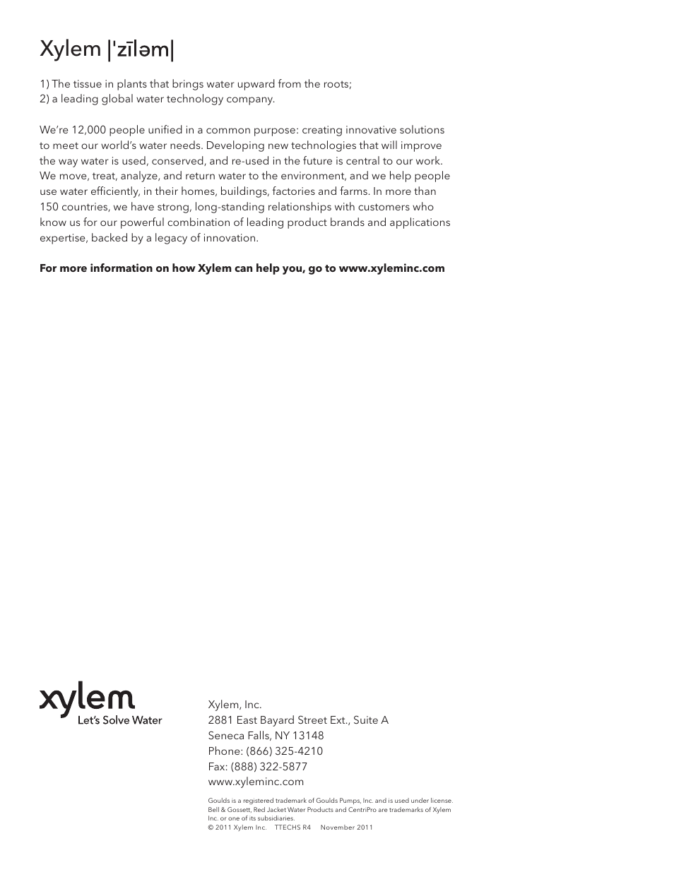 Xylem | Xylem Wastewater (Technical Manual) User Manual | Page 32 / 32