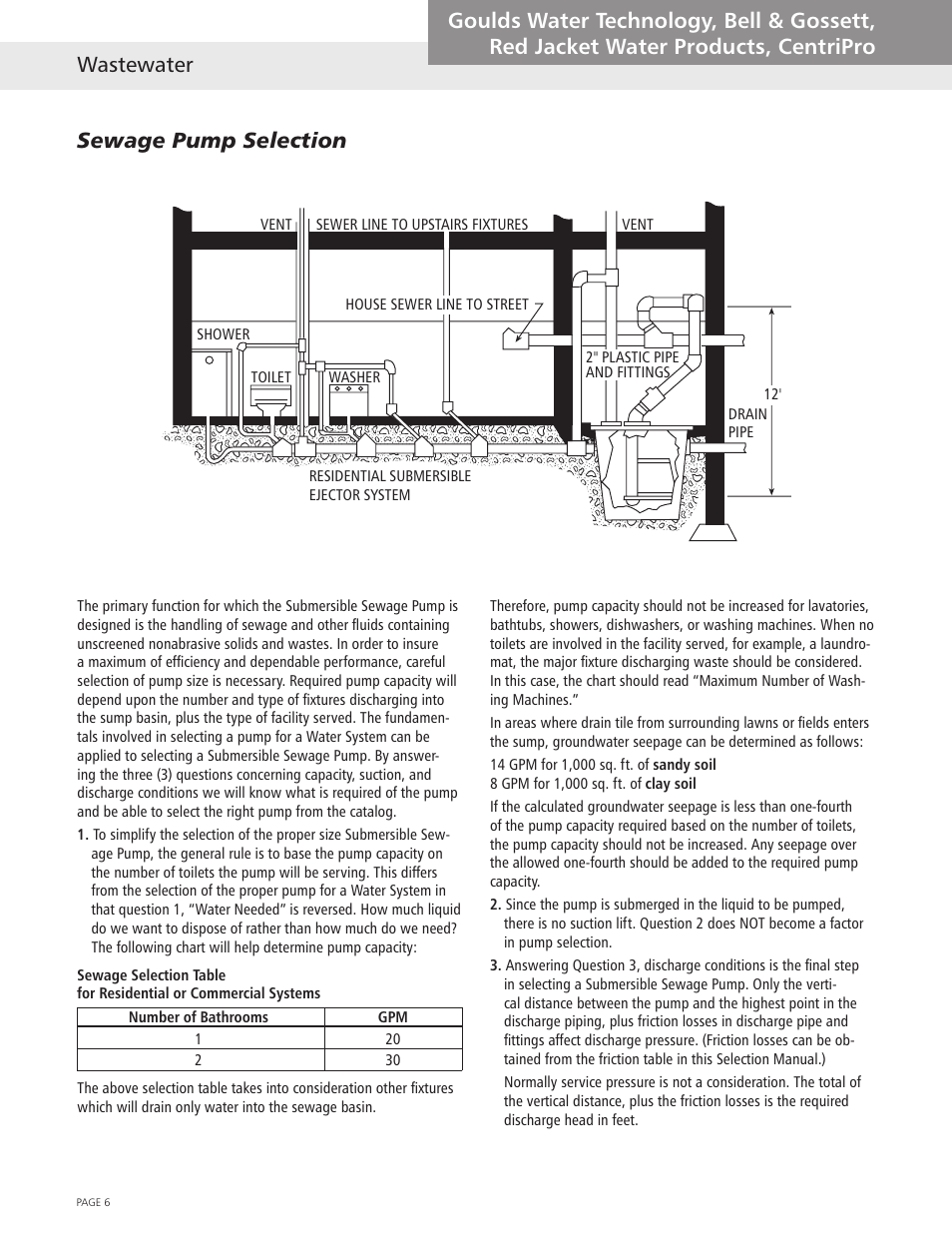 Sewage pump selection | Xylem Wastewater (Technical Manual) User Manual | Page 6 / 32