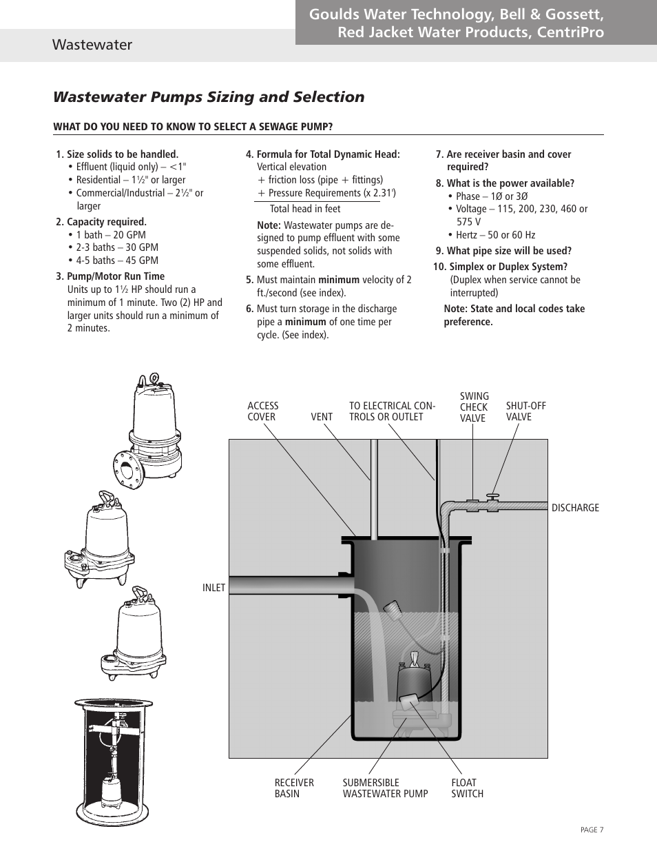 Wastewater pumps sizing and selection | Xylem Wastewater (Technical Manual) User Manual | Page 7 / 32