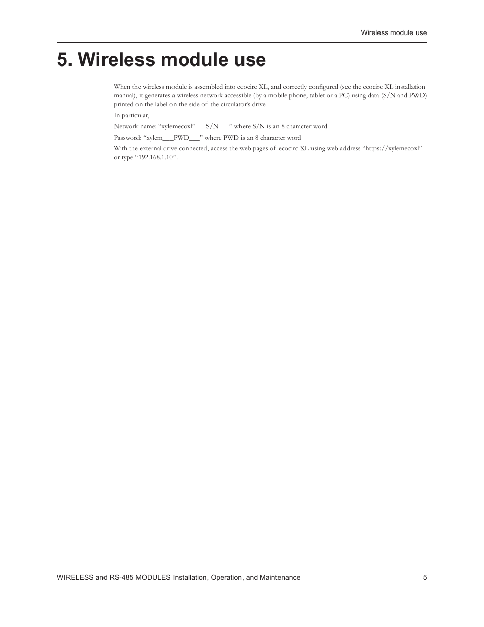 Wireless module use | Bell & Gossett P0002560 Wireless Module and RS-485 Module User Manual | Page 7 / 8