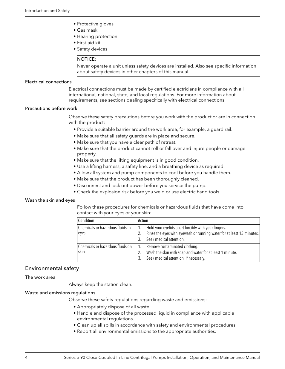 Environmental safety | Xylem P2000799B Series e-90 Close-Coupled In-Line Centrifugal Pumps User Manual | Page 6 / 24