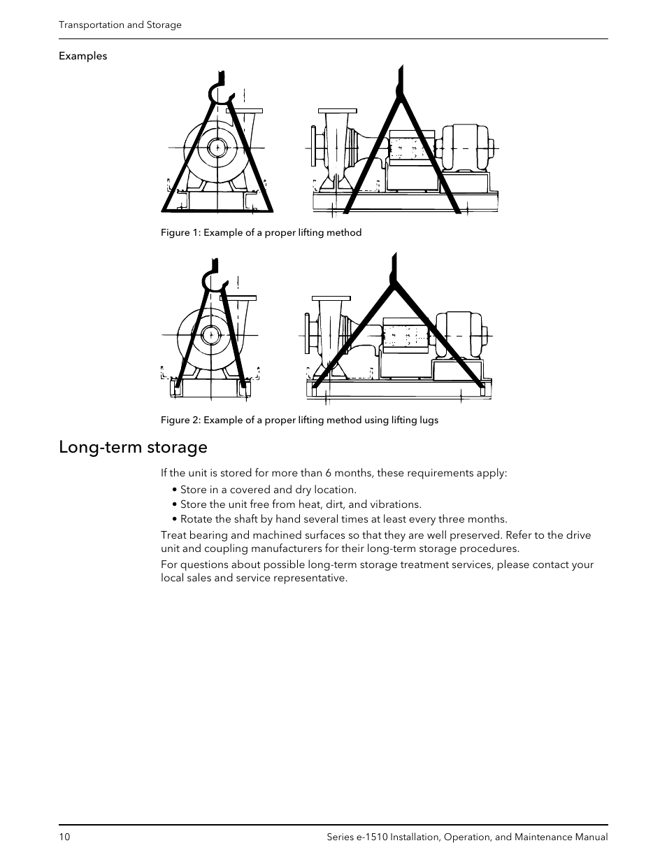 Long-term storage | Xylem P2001406B Series e-1510 Centrifugal Pumps User Manual | Page 12 / 40