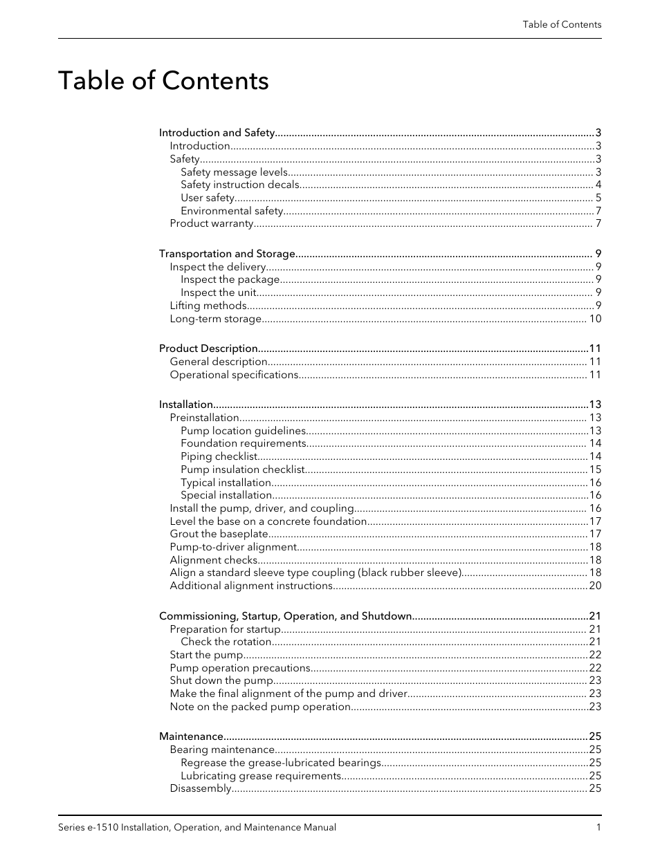 Xylem P2001406B Series e-1510 Centrifugal Pumps User Manual | Page 3 / 40