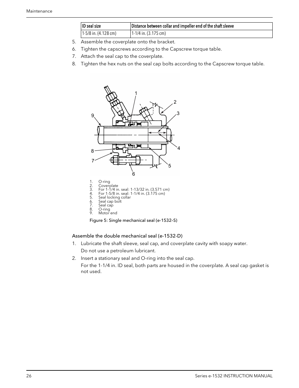 Assemble the double mechanical seal (e-1532-d) | Bell & Gossett P2001409A Series e-1532 User Manual | Page 28 / 32
