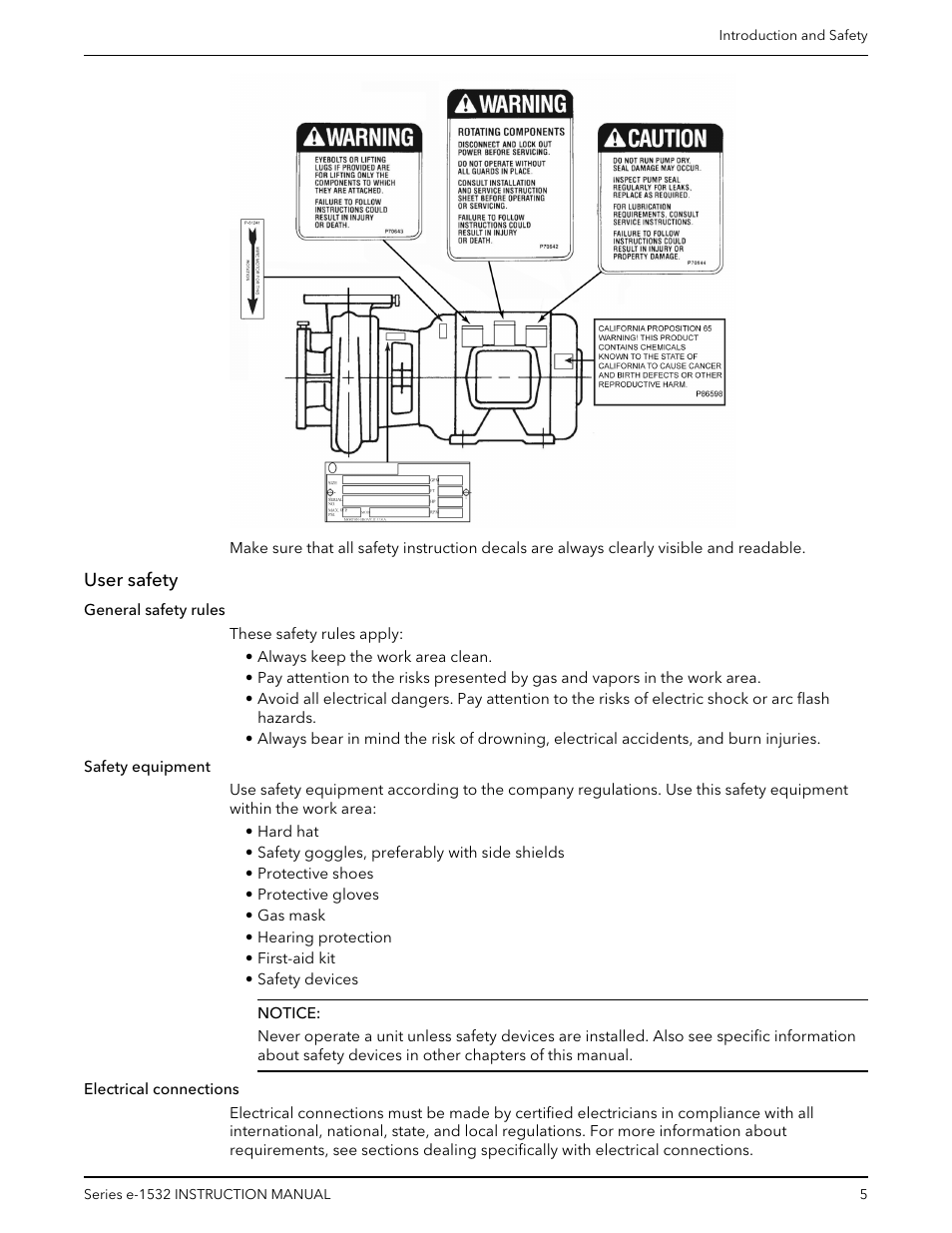 User safety | Bell & Gossett P2001409A Series e-1532 User Manual | Page 7 / 32
