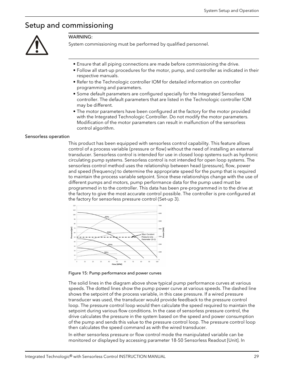 Setup and commissioning | Bell & Gossett P2001489 Integrated Technologic with Sensorless Control User Manual | Page 31 / 56