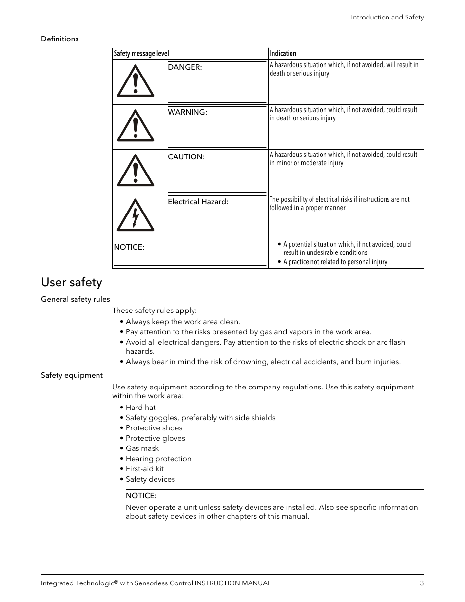 User safety | Bell & Gossett P2001489 Integrated Technologic with Sensorless Control User Manual | Page 5 / 56