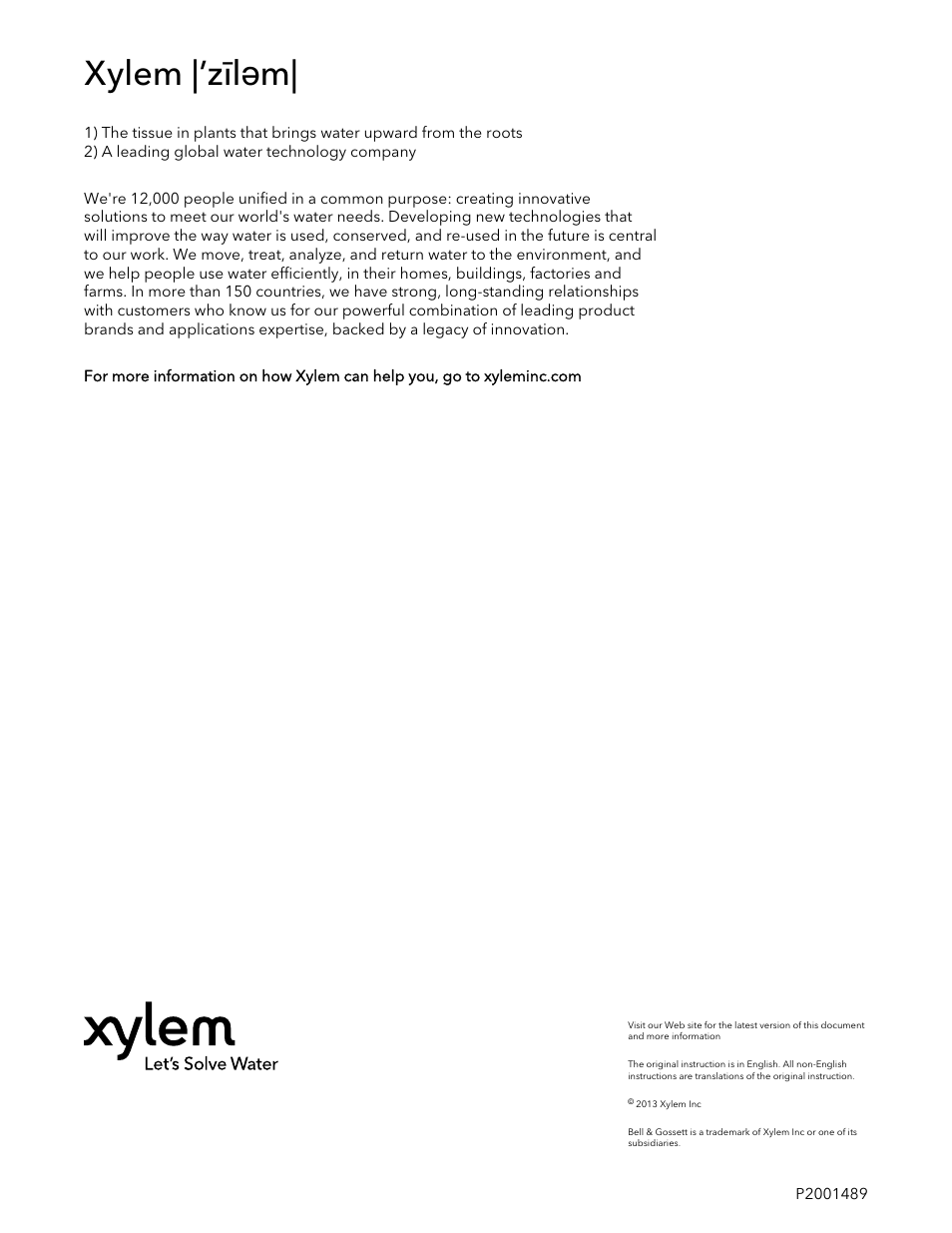 Xylem |’zīləm | Bell & Gossett P2001489 Integrated Technologic with Sensorless Control User Manual | Page 56 / 56