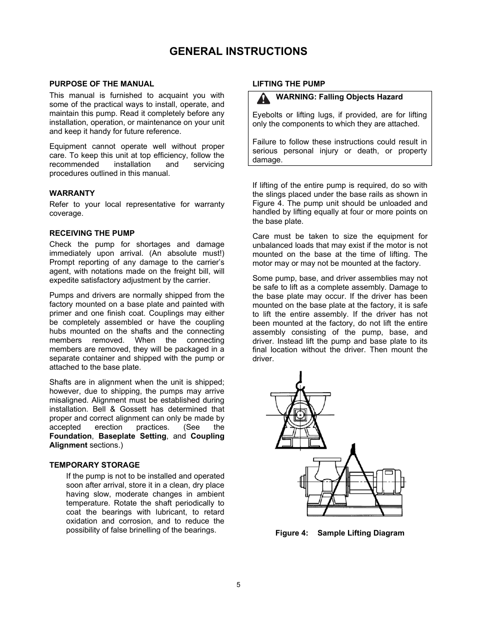 General instructions | Xylem P5002169B Series VSX VSH, VSC, AND VSCS User Manual | Page 8 / 42