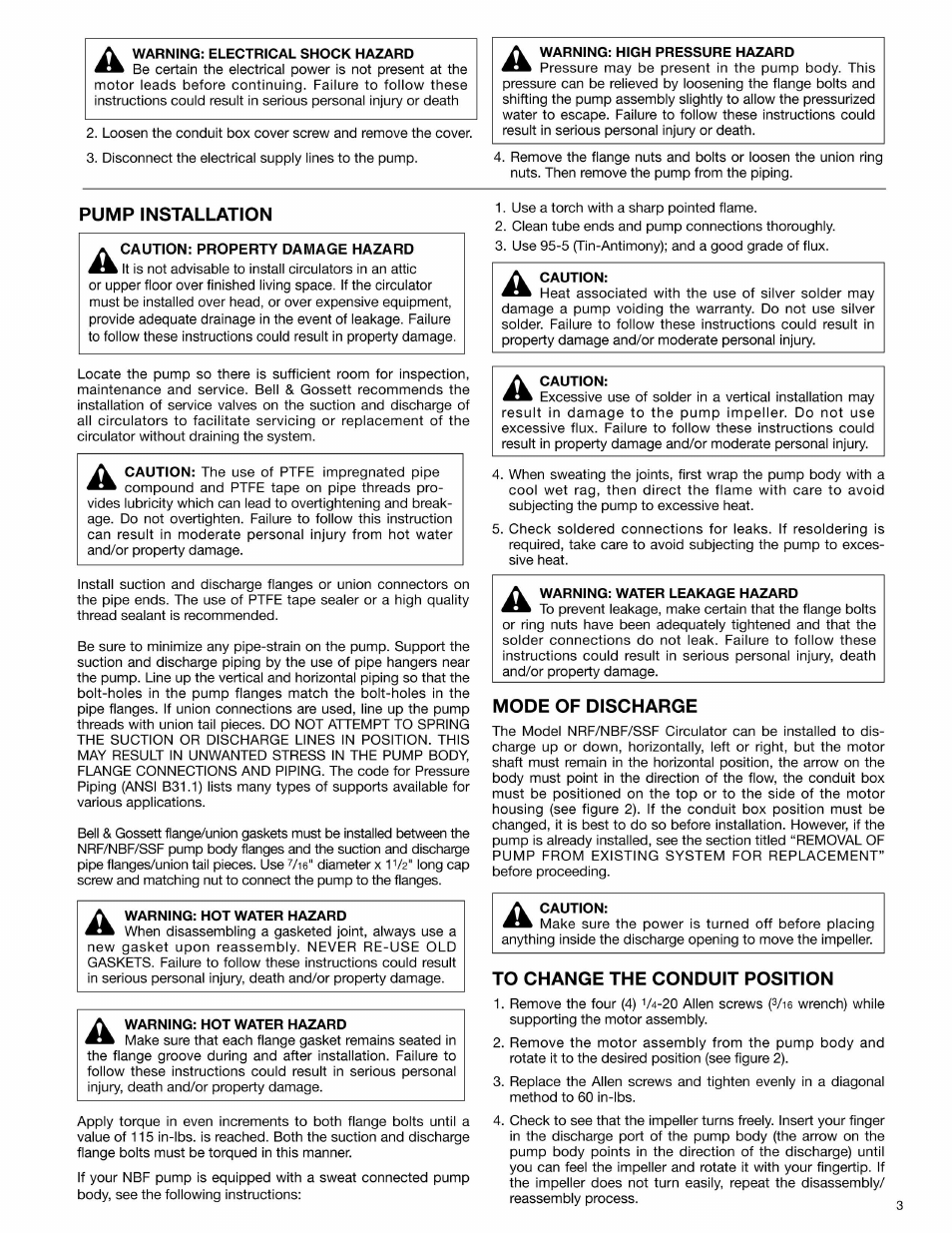 Bell & Gossett P58671H SSF Circulator User Manual | Page 3 / 4