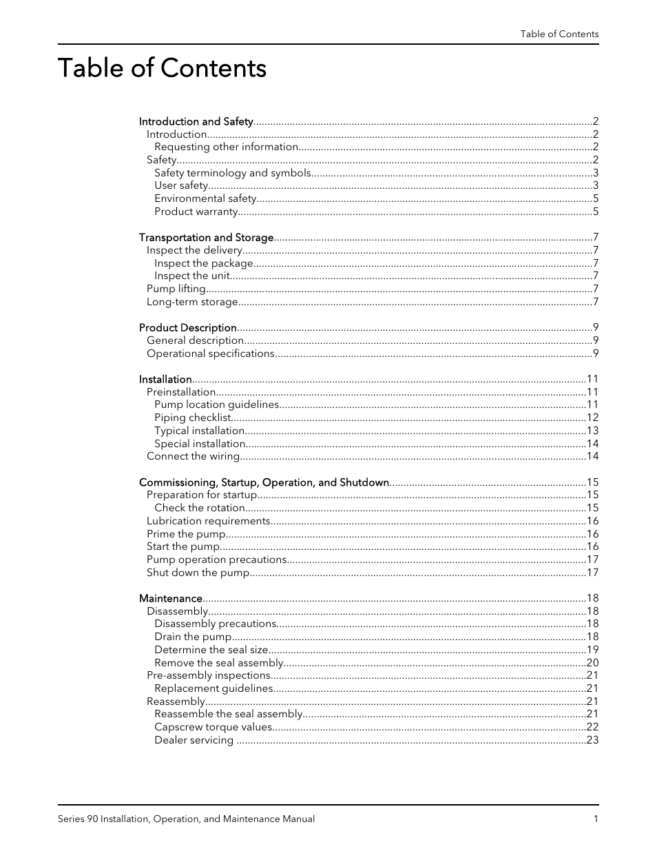 Xylem P81547D Series 90 In-Line Centrifugal Pump User Manual | Page 2 / 25