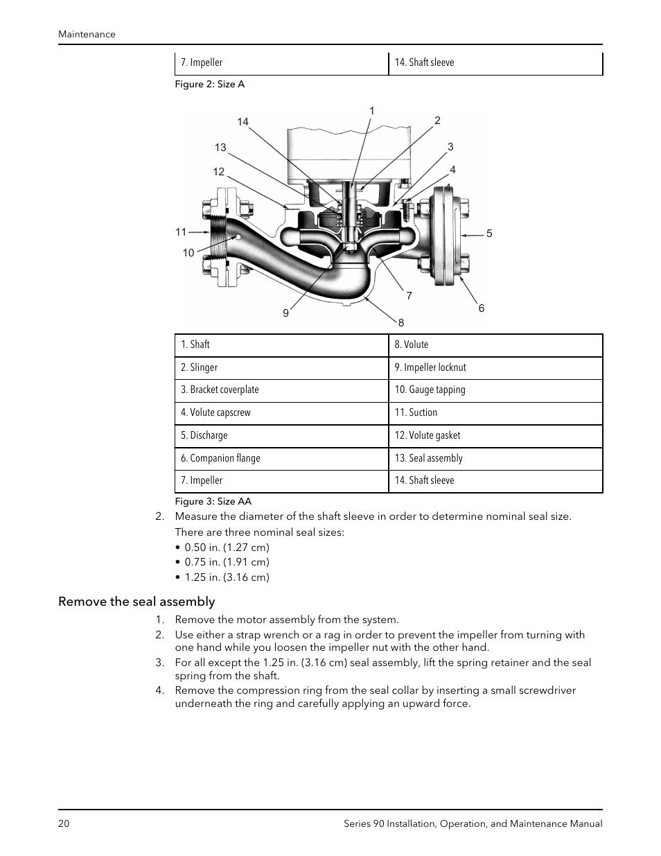 Remove the seal assembly | Xylem P81547D Series 90 In-Line Centrifugal Pump User Manual | Page 21 / 25